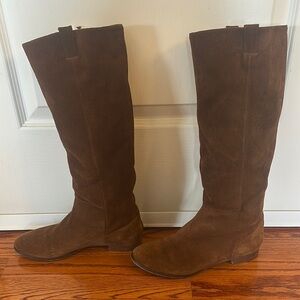 J. Crew Brown Heeled Boots with Sleek Silhouette and Rounded Toe